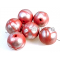 Margele acril rosu-argintiu sfera-20 5b